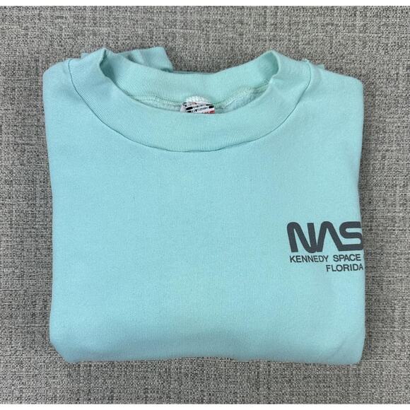Vintage NASA Sweatshirt Womens Medium Kennedy Space Center Florida Made USA 80s - Picture 15 of 15